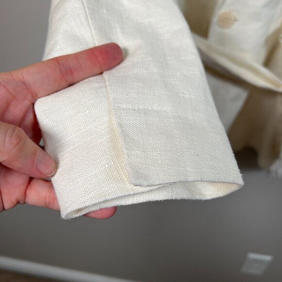 House of Harlow Linen Blend Blazer Jacket Size XS Ivory Double Breasted Tie - Picture 6 of 13